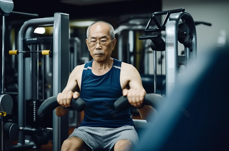 戴着眼镜在健身的老人,高清,摄影图,摄影图片,图片大全,摄影图免费下载